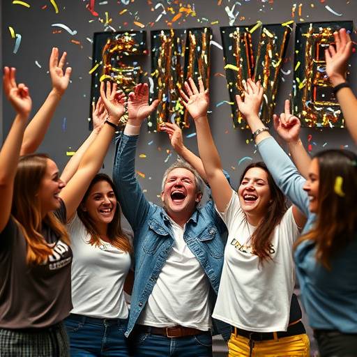 Team celebrating the successful completion of a project